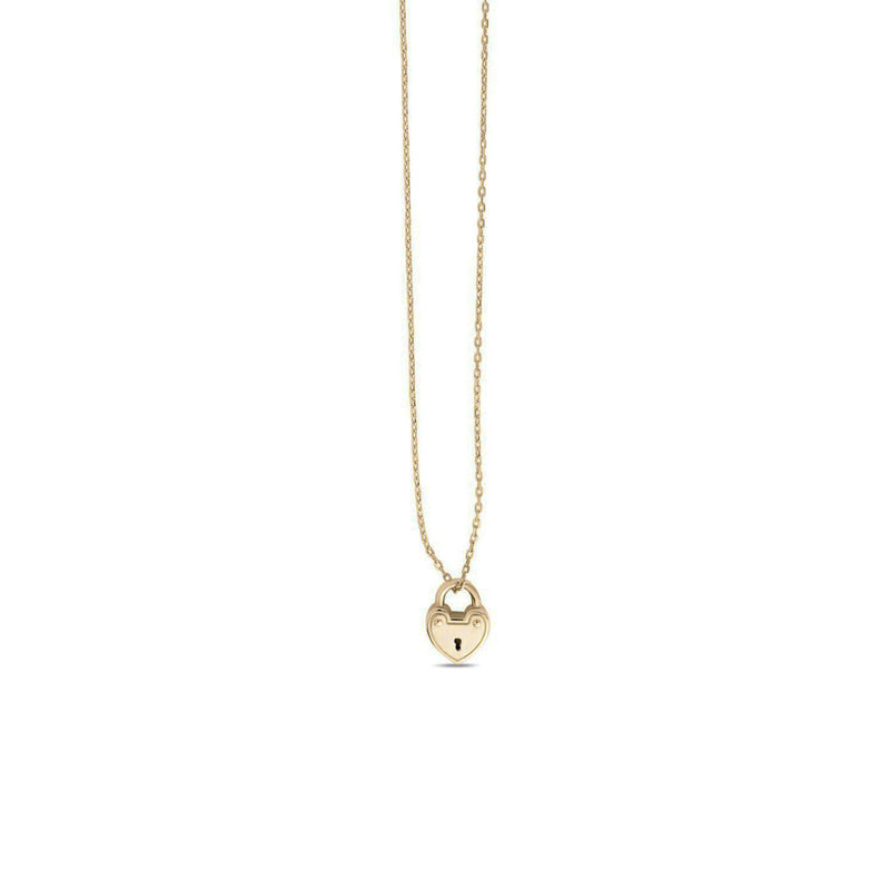 Heart Padlock Necklace (14K) main - Popular Jewelry - New York