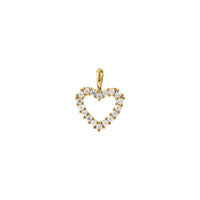 Hjerte rundt diamantkonturvedhæng gul (18K) hoved - Popular Jewelry - New York