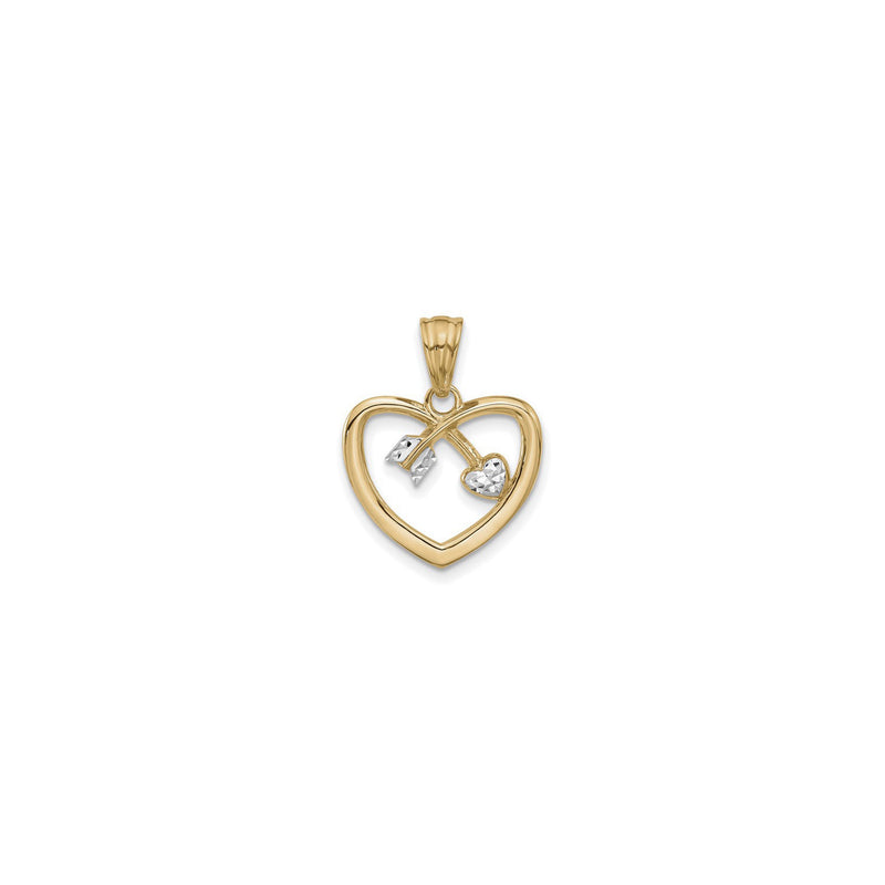 Heart Shaped Arrow Pendant (14K) front - Popular Jewelry - New York