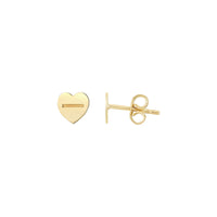 Heart Shaped Screw Friction Stud Earrings (14K) main  - Popular Jewelry - New York