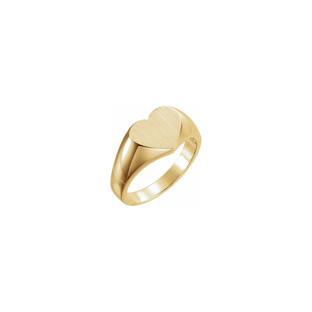Heart Signet Ring yellow (14K) main - Popular Jewelry - New York