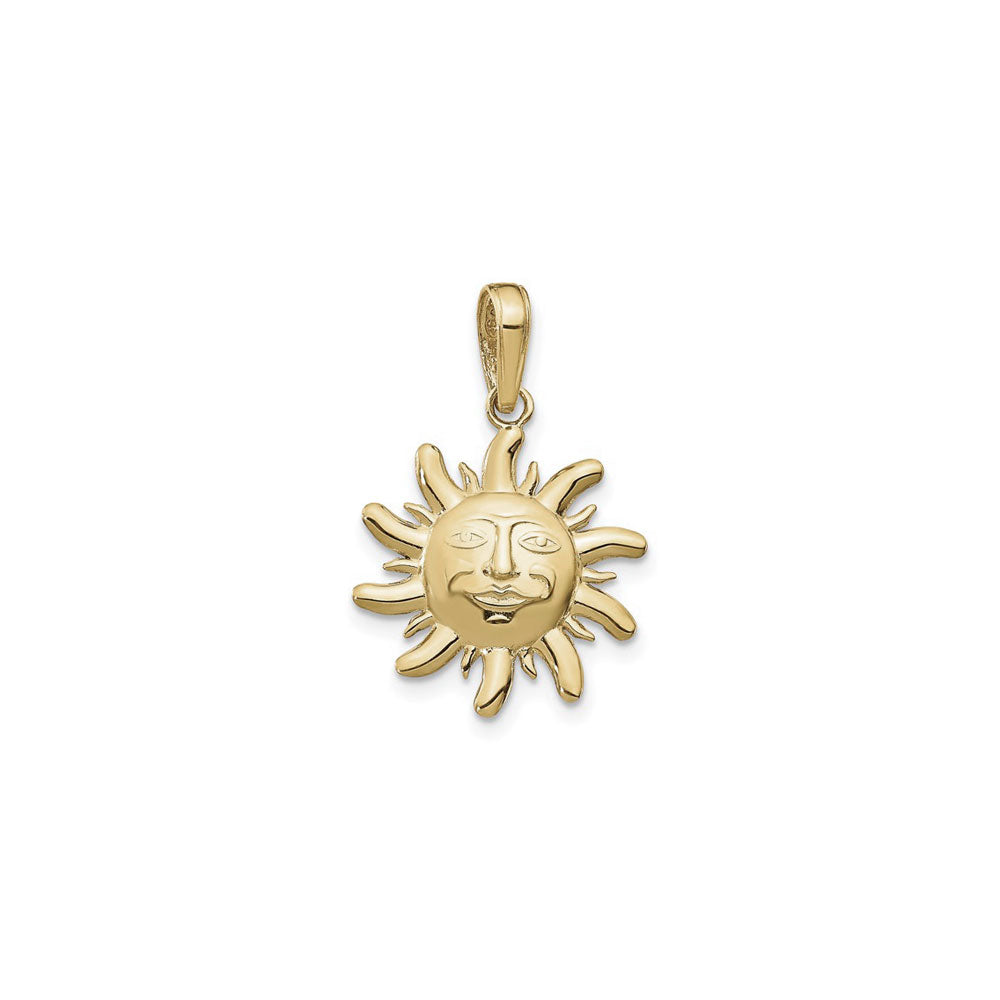 Heraldic Sun Pendant (14K) front - Popular Jewelry - New York