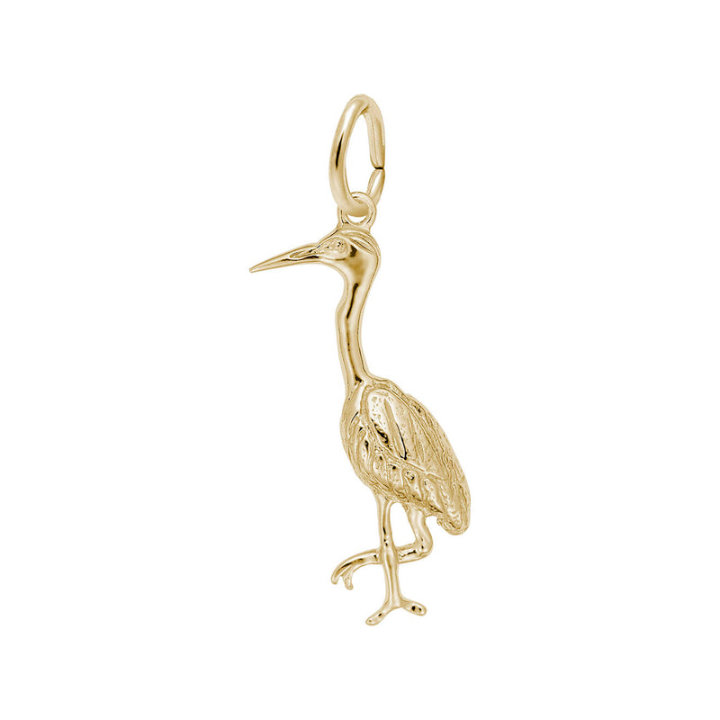 Heron Bird Charm yellow (14K) main - Popular Jewelry - New York
