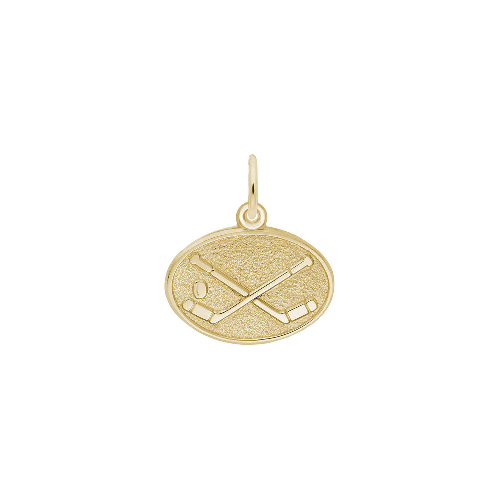 Hockey Oval Disc Charm yellow (14K) main - Popular Jewelry - New York