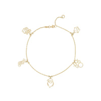 Holiday Cut-Out Charms Bracelet (14K) front - Popular Jewelry - I-New York