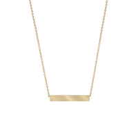 Horizontal Engravable Bar Necklace (14K) main - Popular Jewelry - Novjorko
