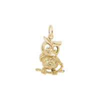 Horned Owl Charm yellow (14K) main - Popular Jewelry - New York