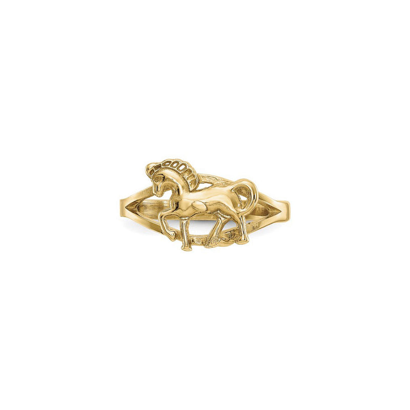 Horse Ring (14K) front - Popular Jewelry - New York