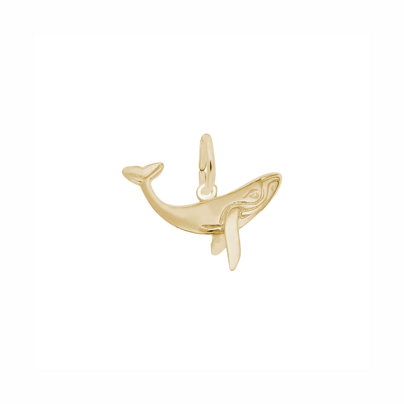 Humpback Whale Charm yellow (14K) main - Popular Jewelry - New York