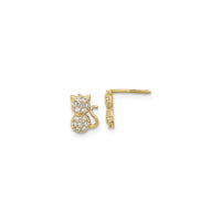 Icy Cat Screw Back Stud Earrings (14K) main - Popular Jewelry - New York