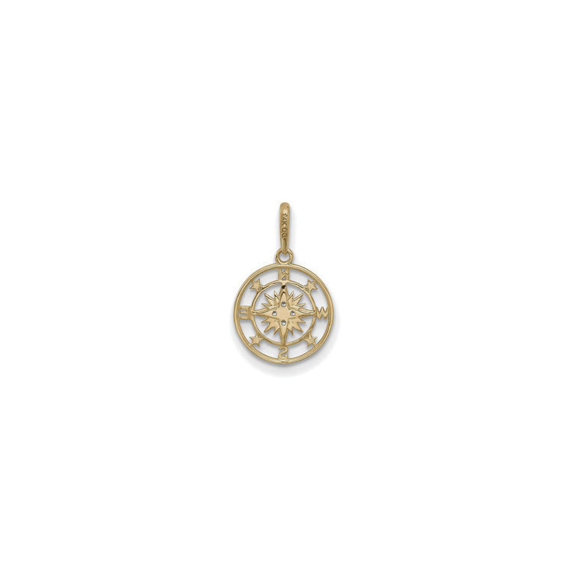 Icy Compass Outline Pendant (14K) back - Popular Jewelry - New York