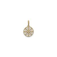 Icy Compass Outline Pendant (14K) front - Popular Jewelry - New York