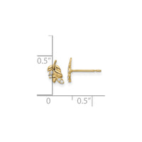 Icy Fern Leaf Post Earrings (14K) scale - Popular Jewelry - New York