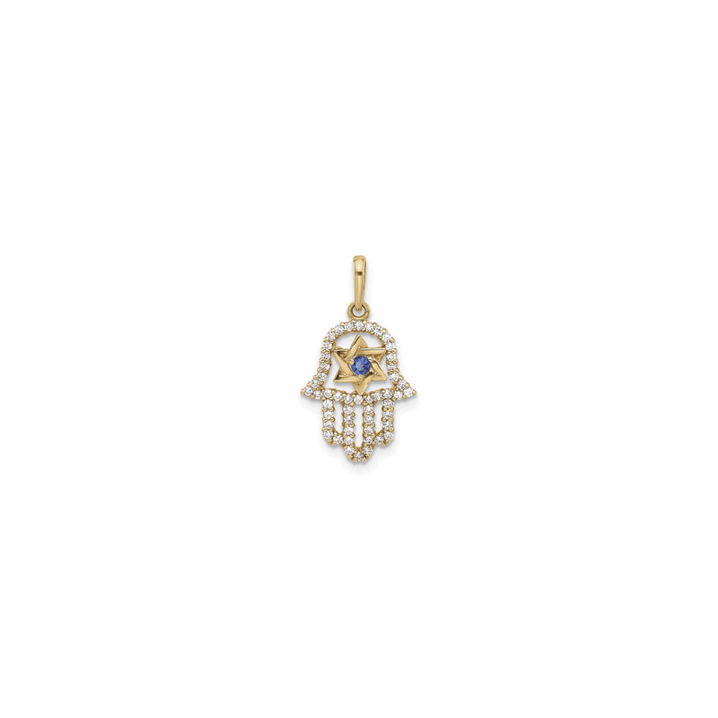 Icy Hamsa with Star of David Pendant (14K) front - Popular Jewelry - New York