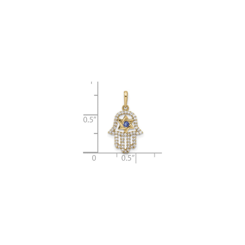Icy Hamsa with Star of David Pendant (14K) scale - Popular Jewelry - New York