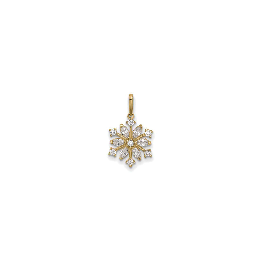 Icy Snowflake Pendant (14K) front - Popular Jewelry - New York