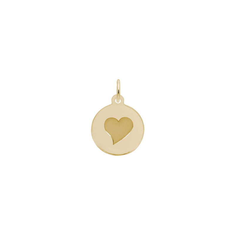 Initial Heart Disc Charm yellow (14K) main - Popular Jewelry - New York