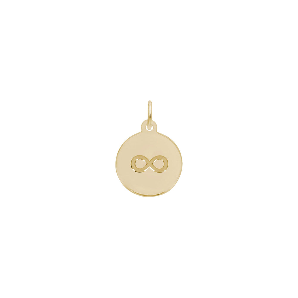 Initial Infinity Disc Charm yellow (14K) main - Popular Jewelry - New York