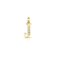 J Icy Initial Letter Pendant (14K) galvenais - Popular Jewelry - Ņujorka