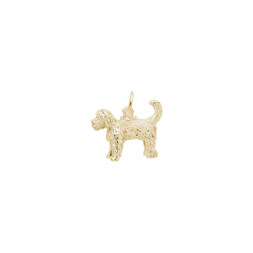Labradoodle Dog Charm yellow (14K) main - Popular Jewelry - New York