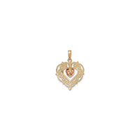 Lace Framed Heart Pendant (14K) back - Popular Jewelry - New York