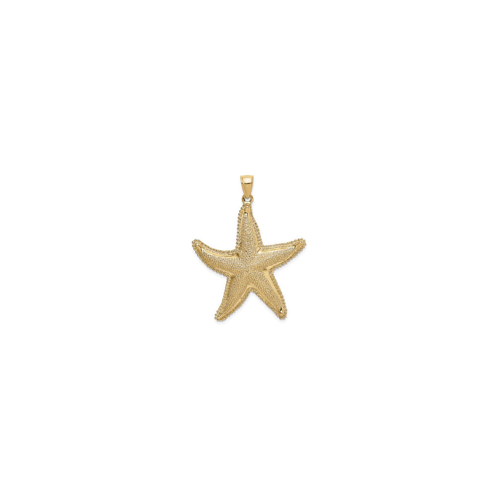 Large Textured Starfish Pendant (14K) front - Popular Jewelry - New York