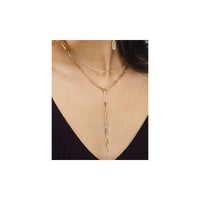 Lariat Paperclip Necklace (14K) preview - Popular Jewelry - New York