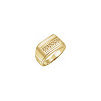 Lattice Design Rectangle Signet Ring (14K) main - Popular Jewelry - New York