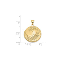 Kulatý medailonek s otiskem listů (14K) - Popular Jewelry - New York