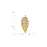 Leaf Multi-texture Pendant (14K) scale - Popular Jewelry - New York