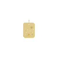 Leo Zodiac Constellation Citrine and Diamond Pendant yellow (14K) front - Popular Jewelry - New York