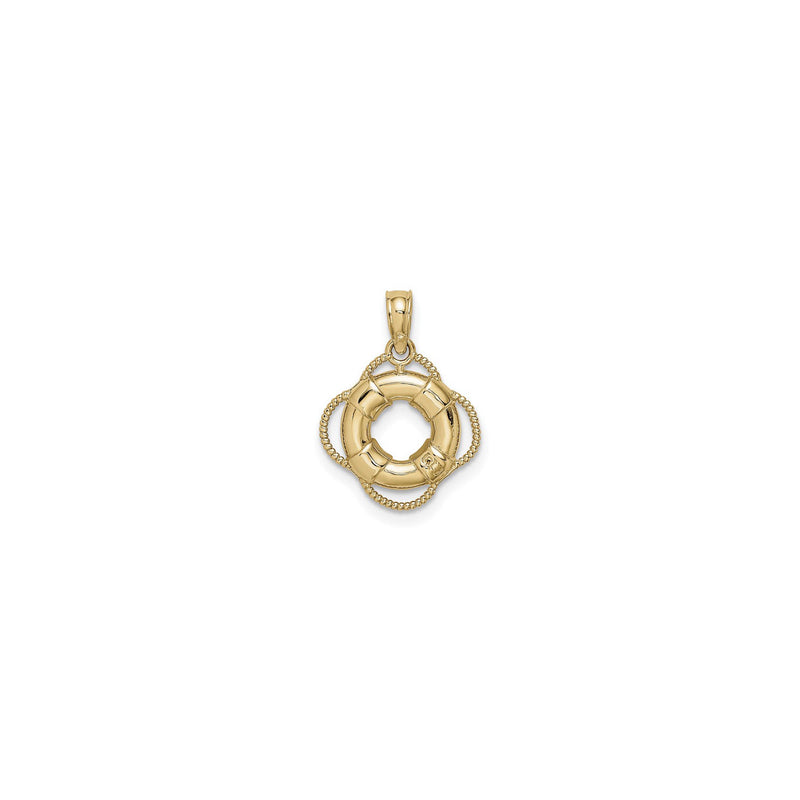 Life Ring 3D Pendant (14K) front - Popular Jewelry - New York