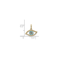 Light Blue Icy Evil Eye Pendant (14K) scale - Popular Jewelry - New York