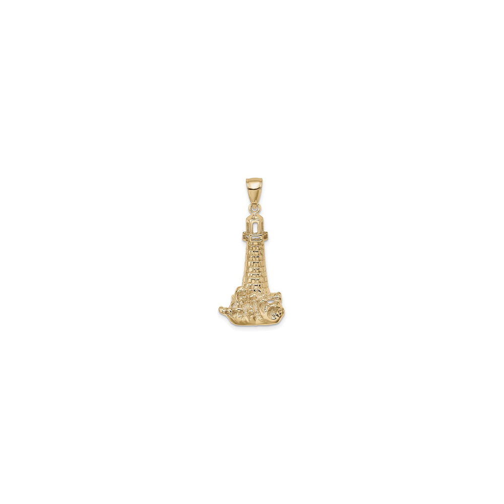 Lighthouse with Wave Pendant (14K) front - Popular Jewelry - New York