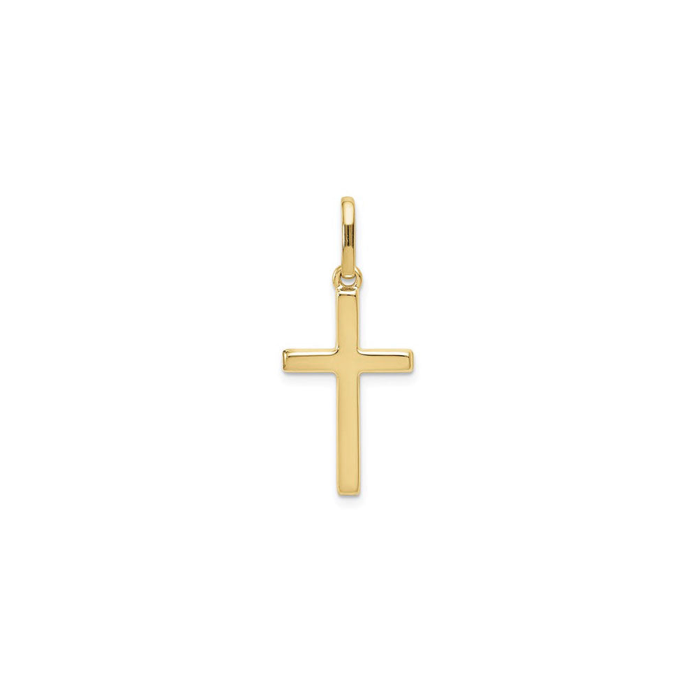 Lightweight Plain Cross Pendant (14K) front - Popular Jewelry - New York