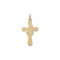 Line-Carved Cross with Praying Hands Pendant (14K) back - Popular Jewelry - New York