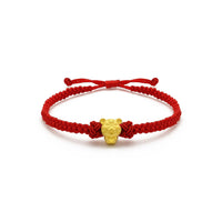 Bracciale con cordino rosso dello zodiaco cinese Little Super Star Tiger (24K) principale - Popular Jewelry - New York
