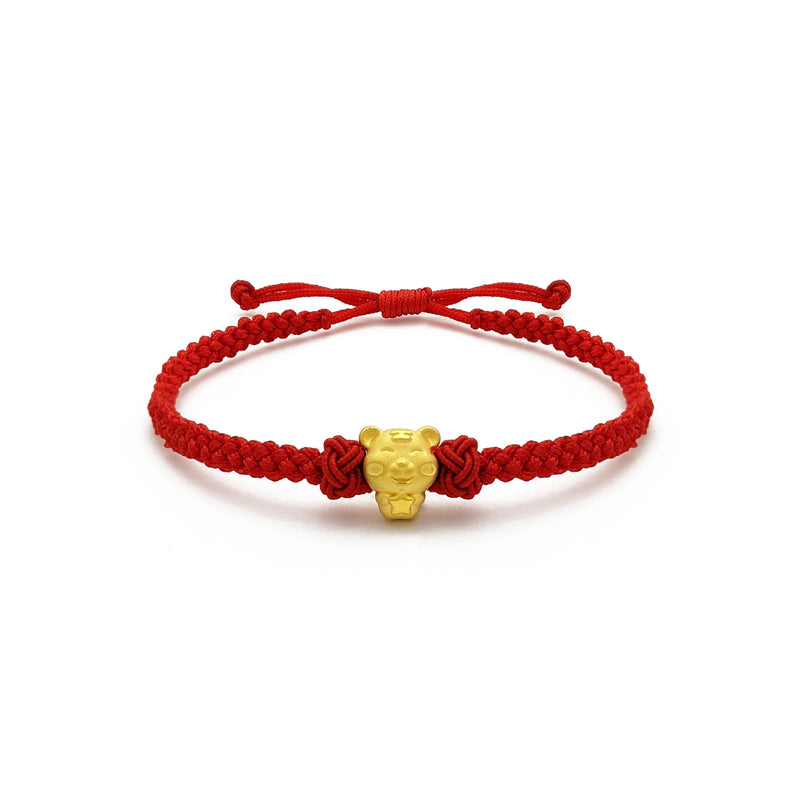 Little Super Star Tiger Chinese Zodiac Red String Bracelet (24K) main - Popular Jewelry - New York