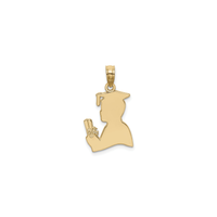 Male Graduation Profile Pendant (14K) front - Popular Jewelry - New York