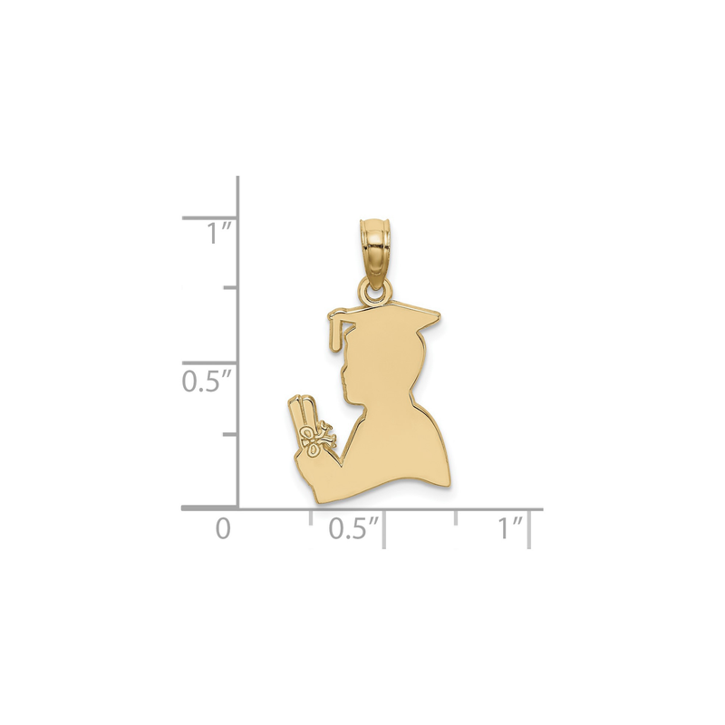 Male Graduation Profile Pendant (14K) scale - Popular Jewelry - New York