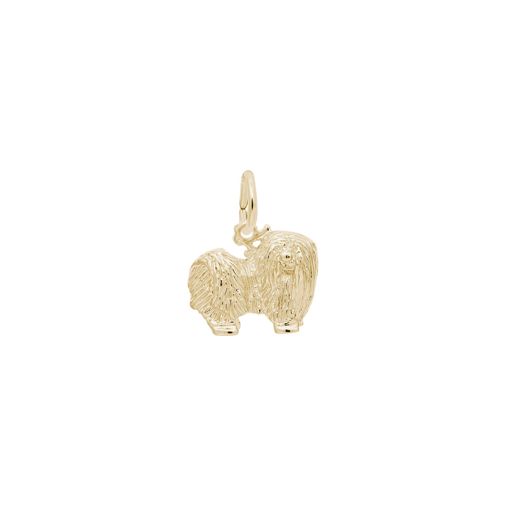 Maltese Dog Charm yellow (14K) main - Popular Jewelry - New York