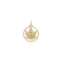 Maple Leaf Disc Charm kuning (14K) utama - Popular Jewelry - New York