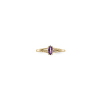 Marquise Amethyst Solitaire Split Shank Ring (14K) front - Popular Jewelry - New York