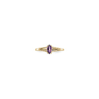 Marquise Amethyst Solitaire Split Shank Ring (14K) hadapan - Popular Jewelry - New York