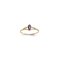 Marquise Amethyst Solitaire Split Shank Ring (14K) utama - Popular Jewelry - New York