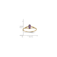 Marquise Amethyst Solitaire Split Shank Ring (14K) skala - Popular Jewelry - New York