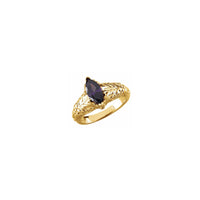 Marquise Amethyst and Diamond Accented Leaf Ring (14K) main - Popular Jewelry - New York