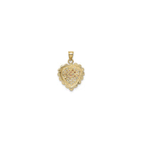 Maternal Dolphin Weaved Heart Pendant (14K) back - Popular Jewelry - New York