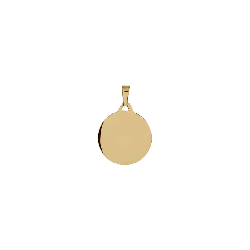 Mazel Good Luck Round Medal Pendant (14K) back - Popular Jewelry - New York