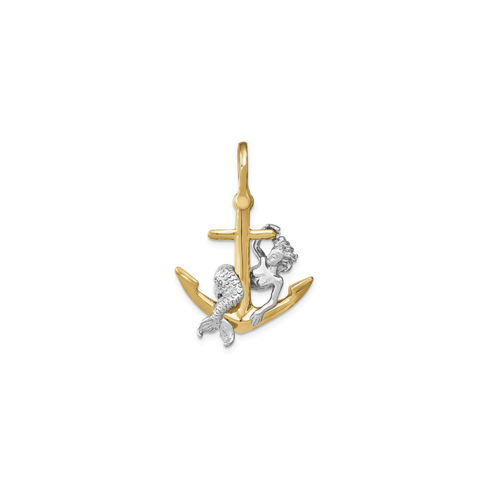 Mermaid on Anchor Pendant (14K) main - Popular Jewelry - New York